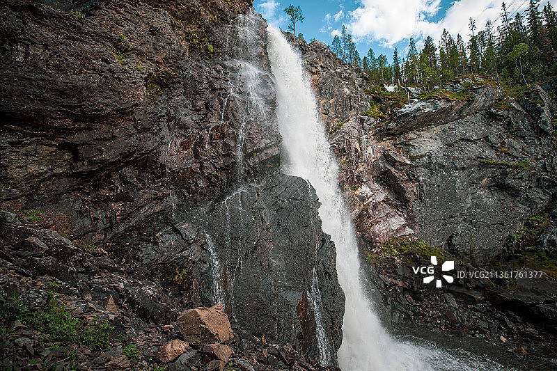 自然：瀑布的风景图片素材