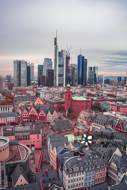 德国法兰克福城市建筑鸟瞰图图片素材