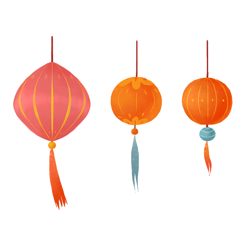 春节插画元素灯笼1图片素材