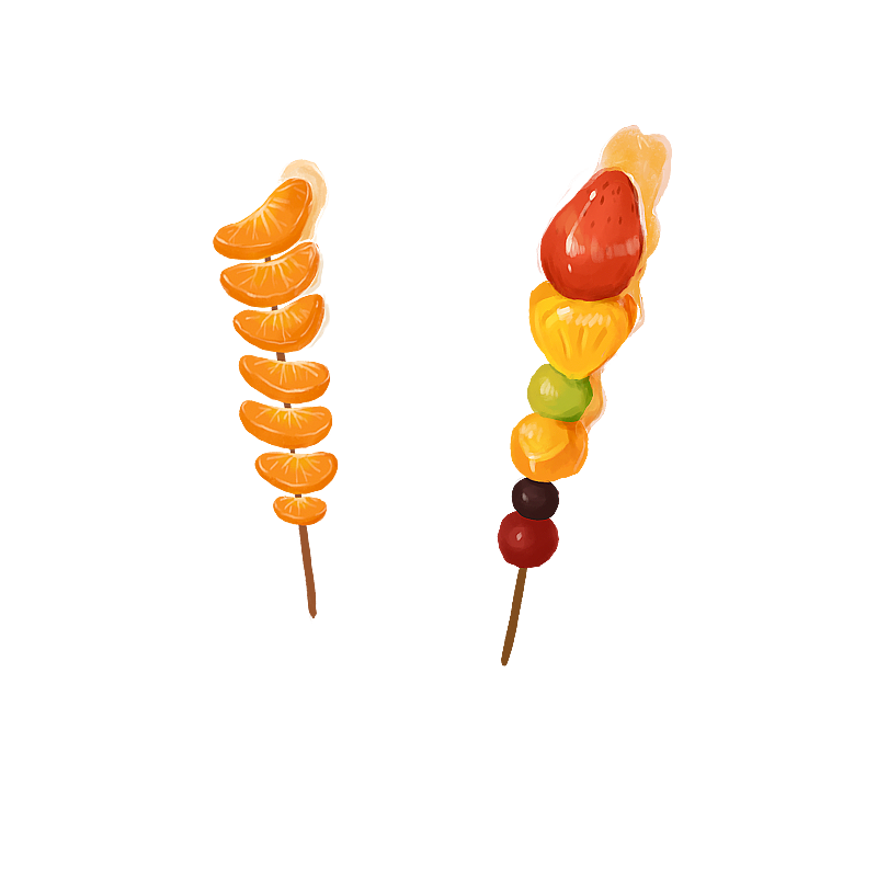 春节插画元素年货糖葫芦2图片素材