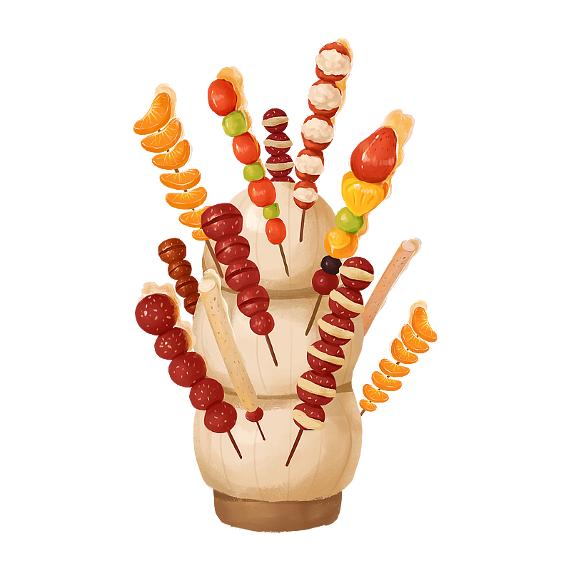 春节插画元素年货糖葫芦3图片素材