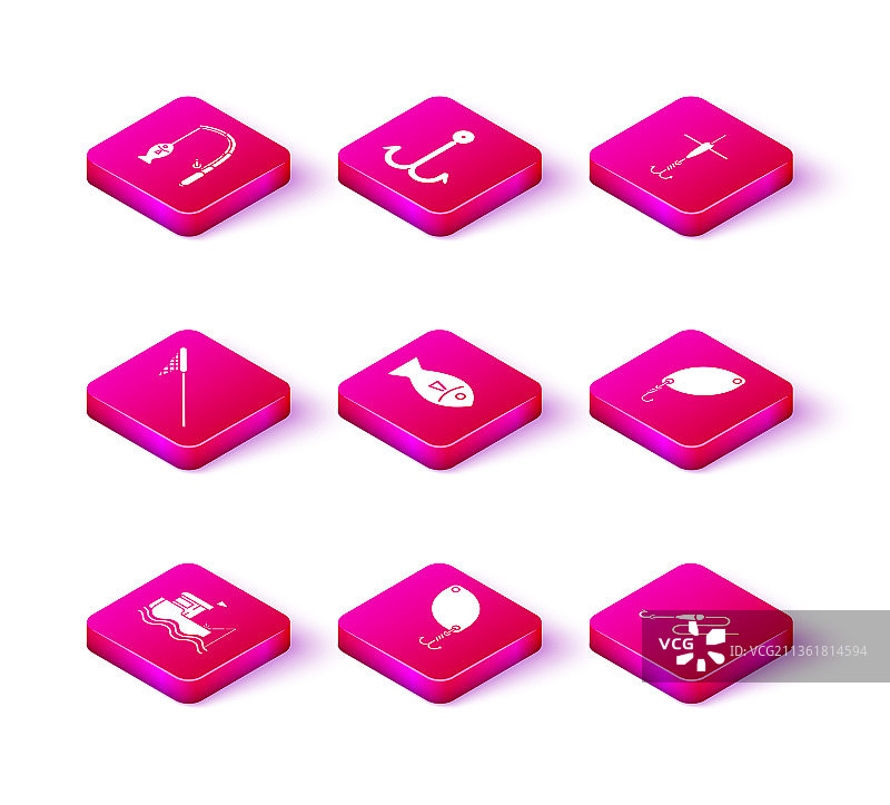 带鱼竿的渔船和勺子图片素材