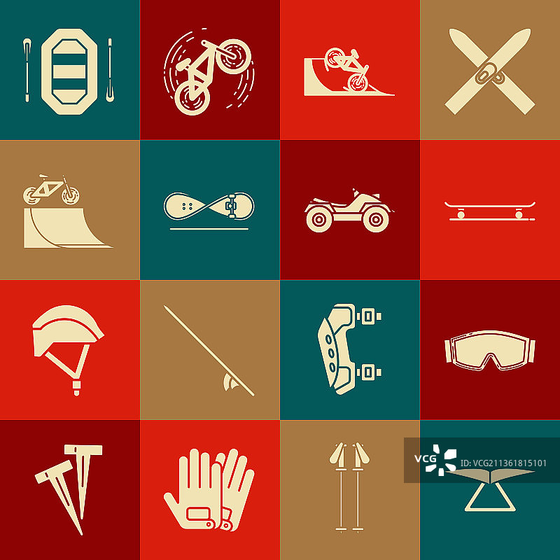 滑翔机、滑雪镜、滑板和自行车素材图片素材