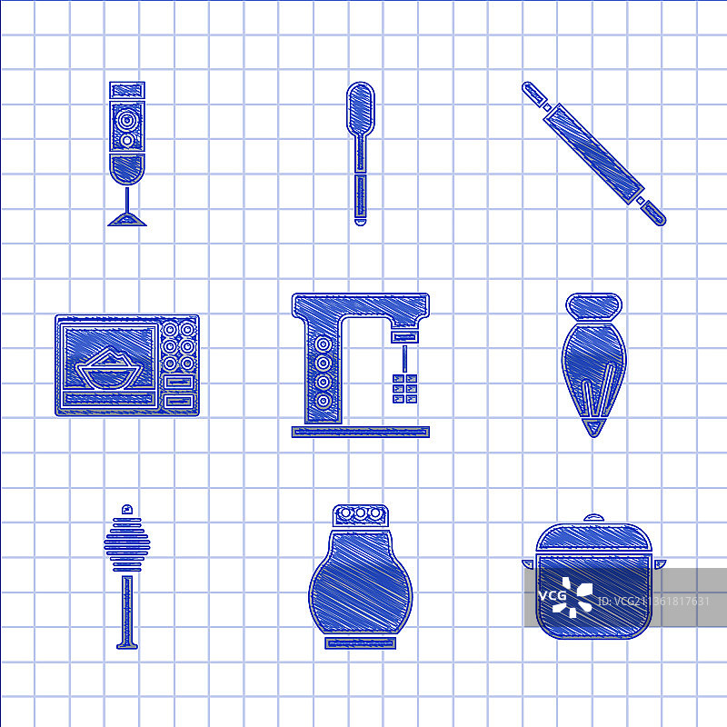 电动搅拌器调味罐烹饪锅套装图片素材