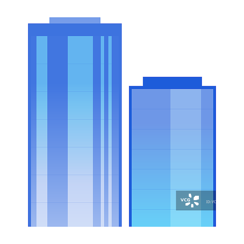 扁平风格蓝色摩天大楼矢量元素图片素材