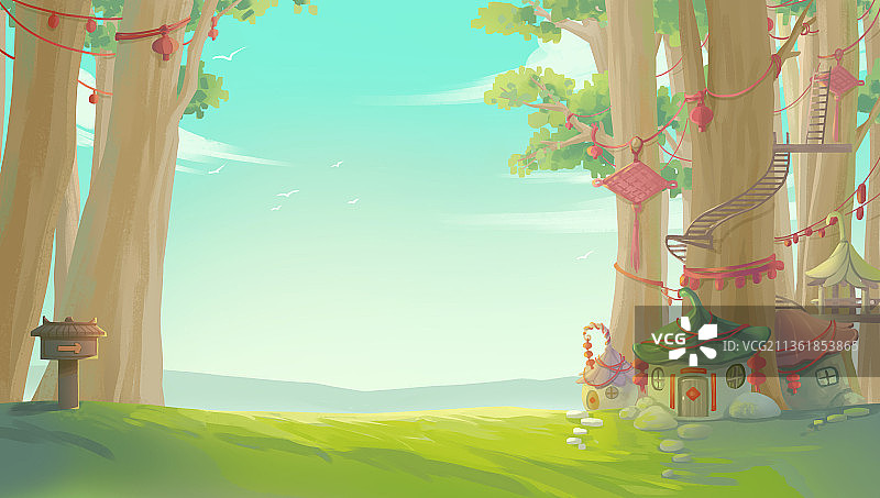 森林树屋图片素材