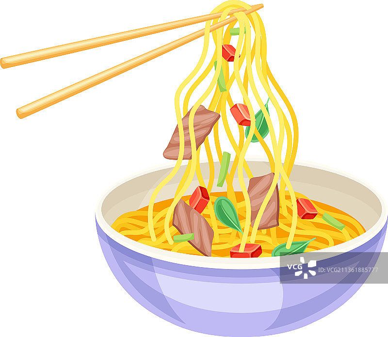 带筷子的拉面碗图片素材