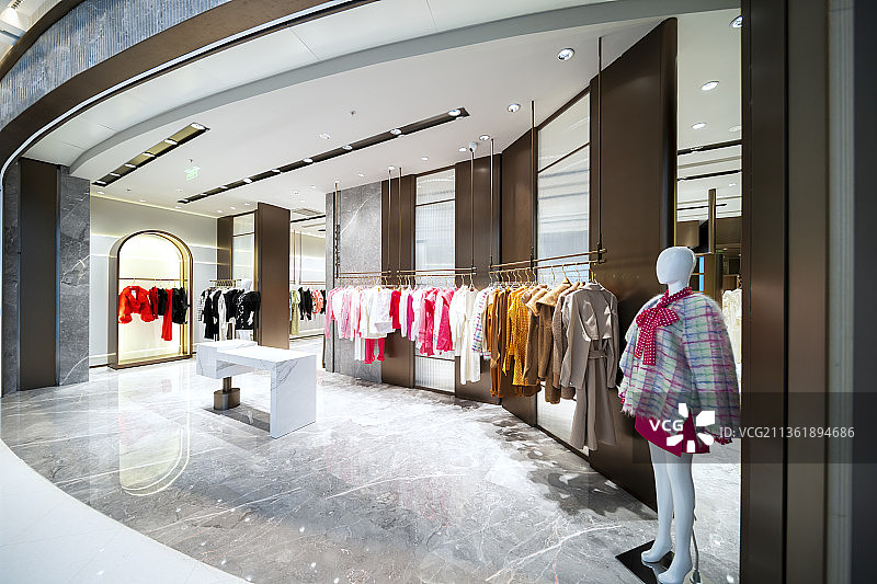 现代服装店内部特写图片素材