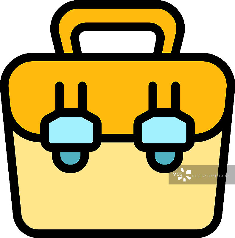 钱包笔记本电脑包图标彩色轮廓图片素材