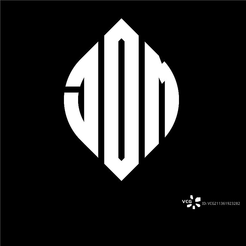 带有圆圈的JDM圆形字母标志设计图片素材