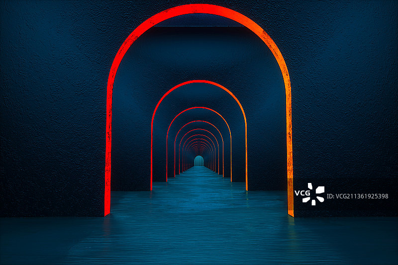 3D现代几何空间背景图片素材