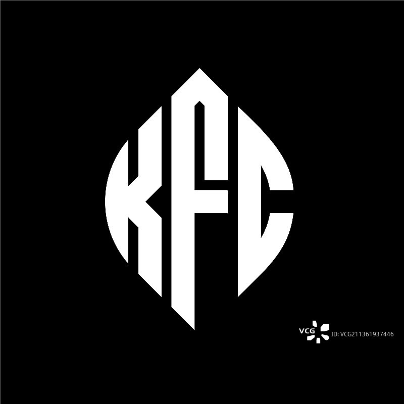 KFC圆形字母logo设计图片素材