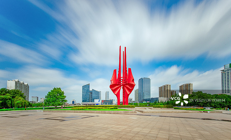 夏日临沂人民广场图片素材