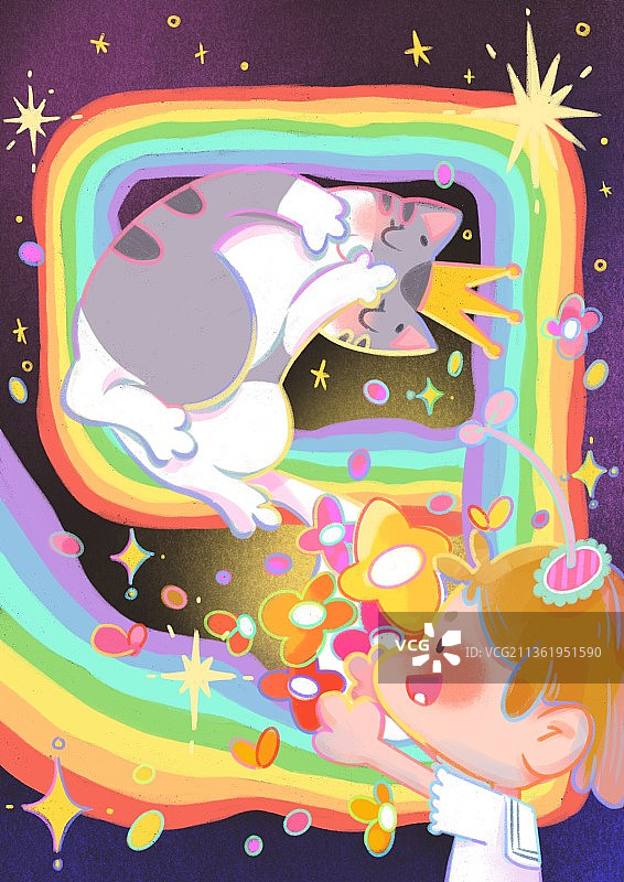 彩虹-猫咪九岁啦图片素材