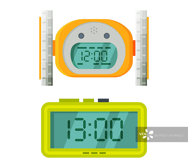 显示机械装置的数字时钟图片素材