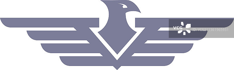 风格化的鸟类徽章，军事力量飞行标志图片素材