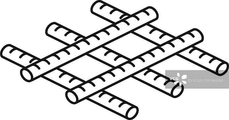 钢筋图标：金属网结构木制十字架图片素材