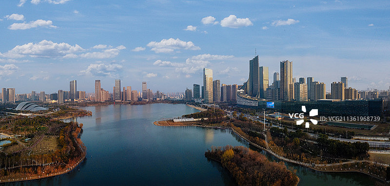 合肥 蜀山区 天鹅湖 大剧院 广电中心 市民广场 新地中心图片素材