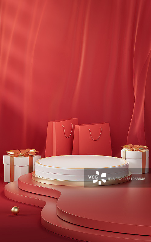 创意物品展示台3D渲染图片素材