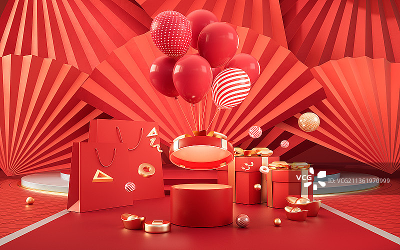 开启的礼盒3D渲染图片素材