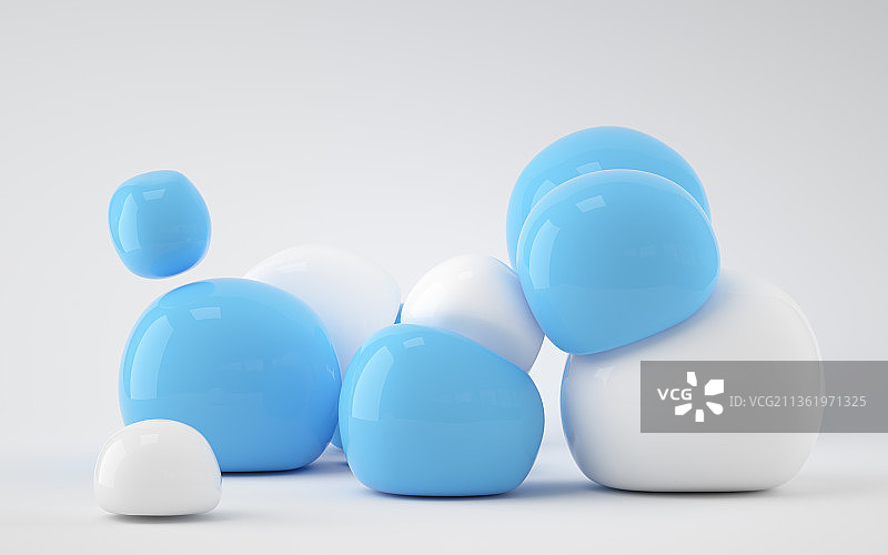 柔软的弹性球体3D渲染图片素材