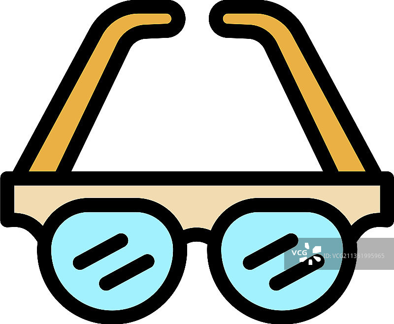 眼镜检查眼镜图标彩色轮廓图片素材