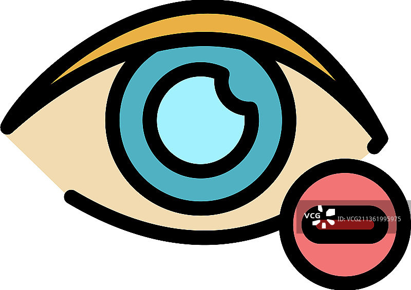 视力不佳图标彩色轮廓图片素材