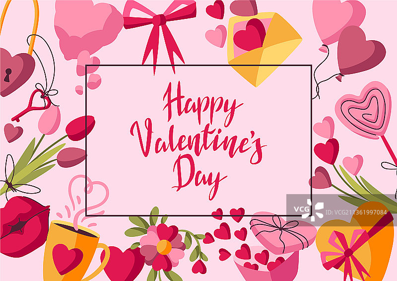 情人节框架背景图片素材