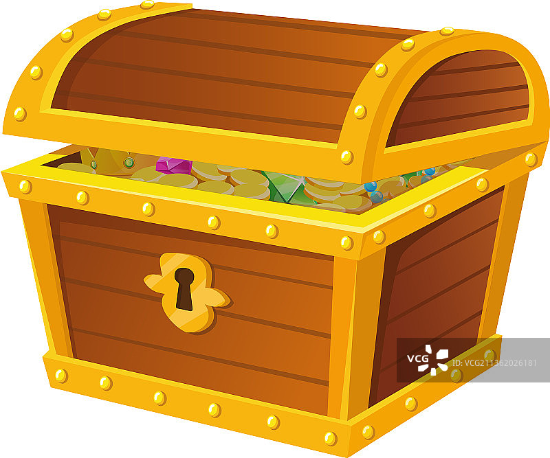 装有货币的宝箱图片素材