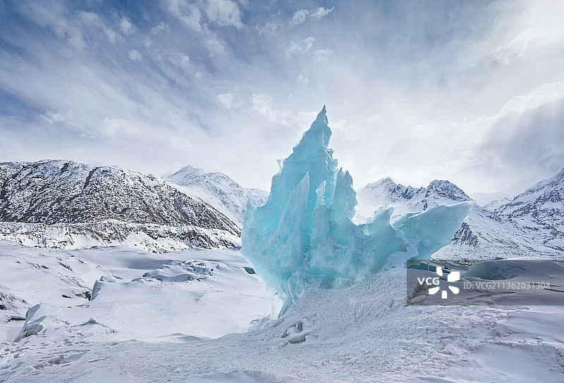 蓝色冰川图片素材