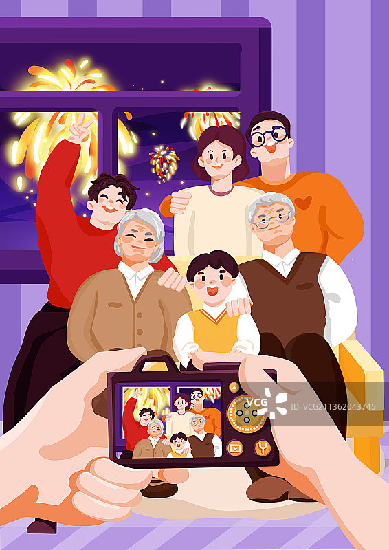 一家人拍全家福图片素材