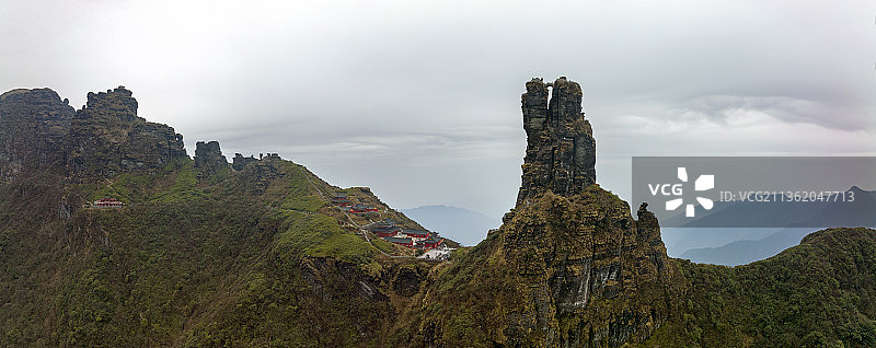 航拍贵州铜仁梵净山风景区国家森林公园世界自然遗产风光图片素材