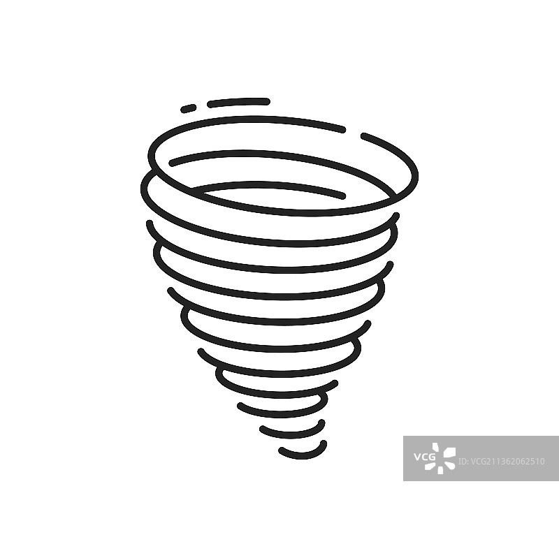 飓风轮廓图标：强风和气旋图片素材