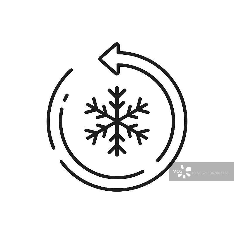 雪花和除霜标志冰箱轮廓标签图片素材