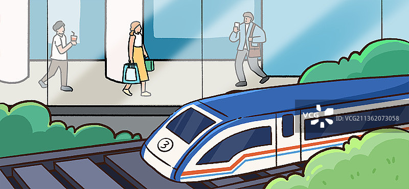 列车地铁站内图片素材