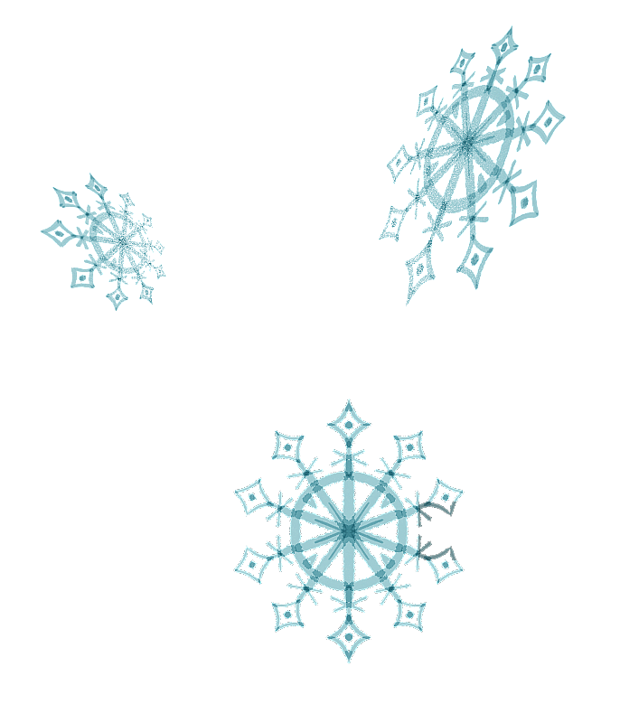 三朵蓝色雪花插画元素图片素材