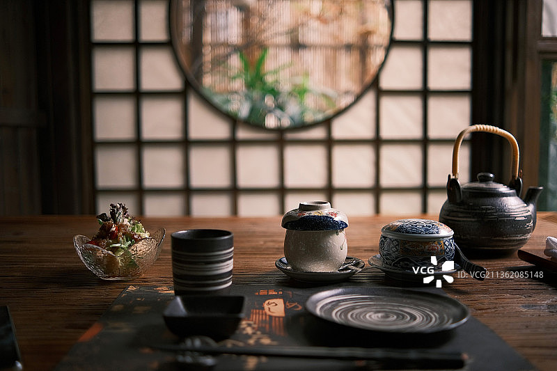 茶室里的茶具图片素材