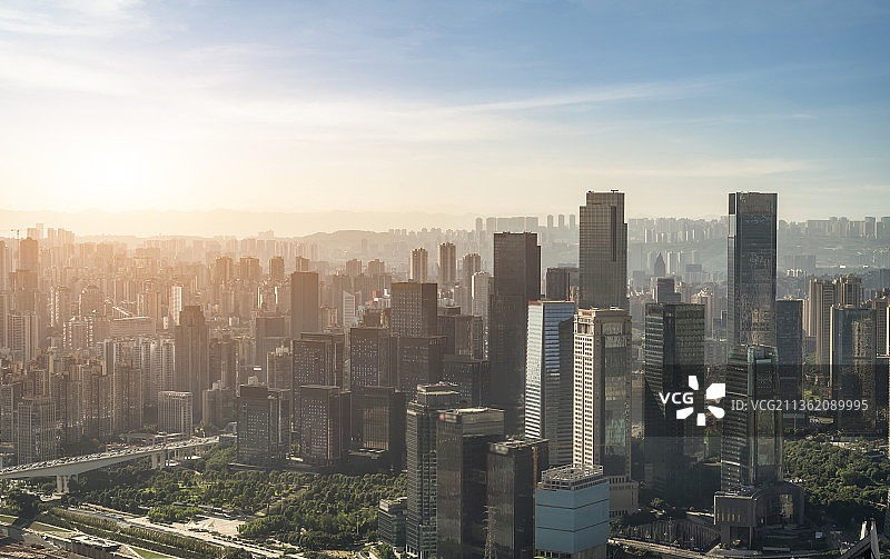 航拍重庆城市建筑景观天际线图片素材