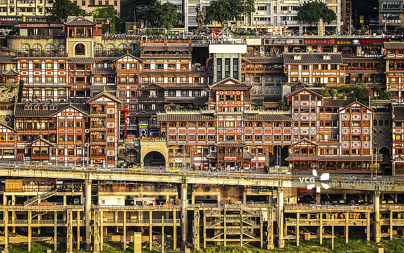 重庆洪崖洞特写图片素材