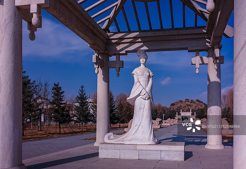 昭君博物院，昭君雕像。图片素材