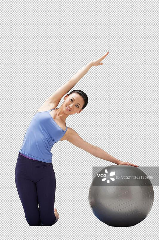 年轻女孩做瑜伽图片素材