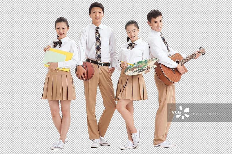 四个造型很酷的中学生图片素材