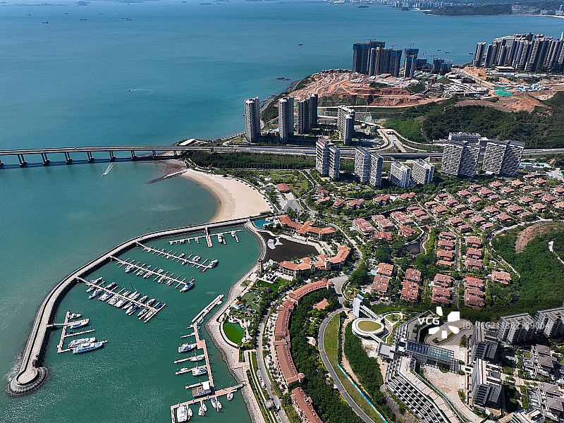 广东省惠州市惠东县亚婆角海滨度假区合正东部湾航拍图片素材