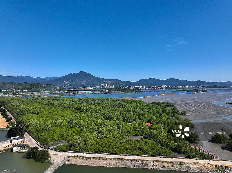 广东省惠州市惠东县稔山红树林湿地公园航拍图片素材
