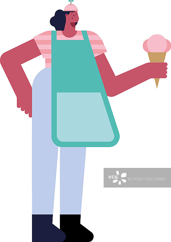 非洲裔女子冰淇淋制作者图片素材