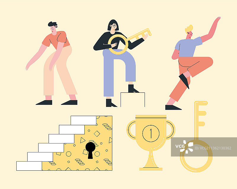 支持人群和图标图片素材