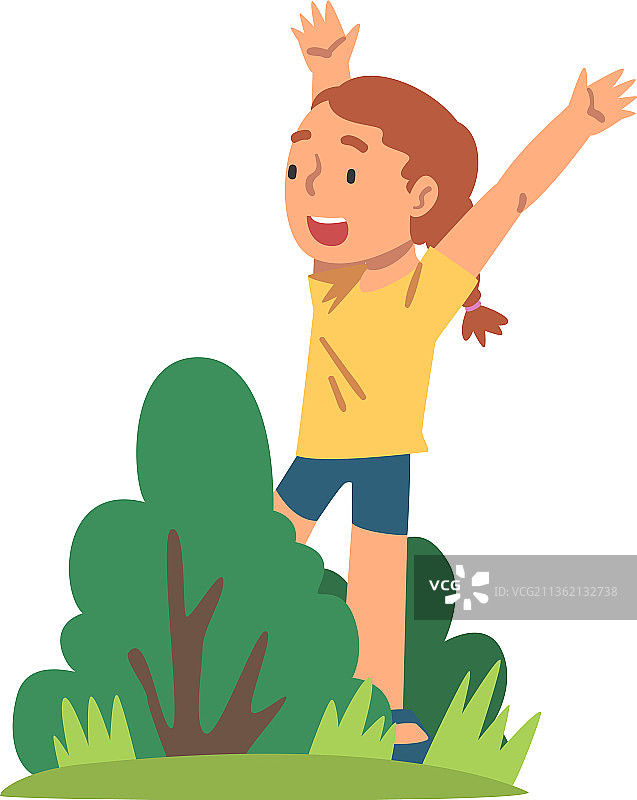 小女孩玩捉迷藏图片素材