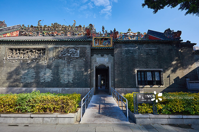 岭南建筑艺术典范广东民间工艺博物馆陈家祠陈氏书院图片素材