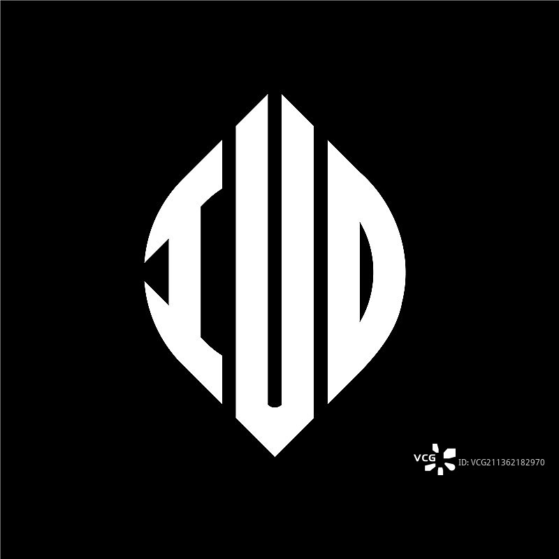 IUD圆形字母标志设计图片素材