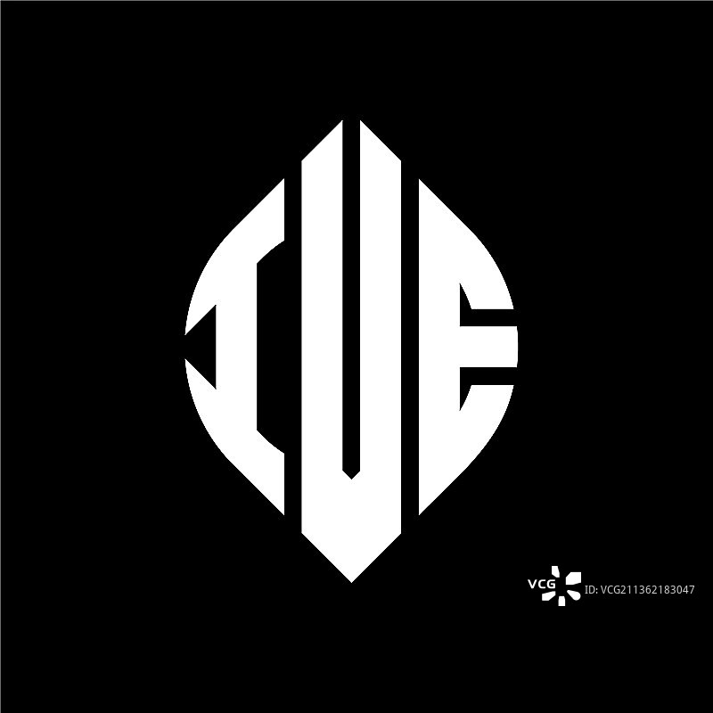 圆形IVE字母标志设计图片素材